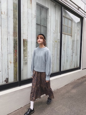 「アイテム（その他シューズ）」を使った、村田倫子さん（レディース・163cm）の冬コーディネート