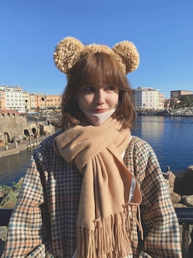 「PUBLUX（パブリュクス）のアイテム（ジャケット/アウター）」を使った、村田倫子さん（レディース・163cm）の冬コーディネート