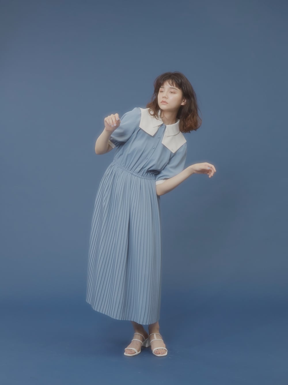 idem double collar onepiece/ダブルカラーワンピースを使った