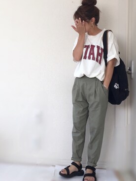 Ayako  さんの「綿アソートロゴTシャツ【niko and ...】」を使ったコーディネート