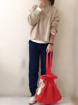 「Daniel Wellington（ダニエルウェリントン）の販売終了クラシックペティット アッシュフィールド32mm（アナログ腕時計）」を使った、Ayako  さん（レディース・150cm）の冬コーディネート