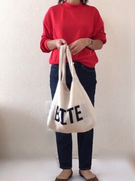 「ZOZO（ゾゾ）のスリムテーパードデニムパンツ［WOMEN］（デニムパンツ）」を使った、Ayako  さん（レディース・150cm）の秋コーディネート