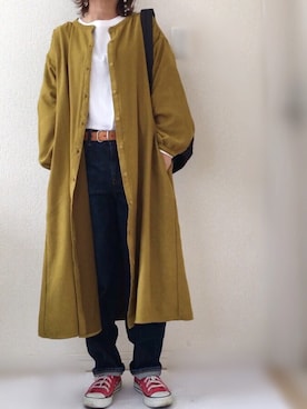 「ZOZO（ゾゾ）のスリムテーパードデニムパンツ［WOMEN］（デニムパンツ）」を使った、Ayako  さん（レディース・150cm）の冬コーディネート