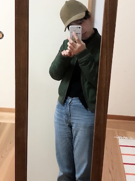 「SM2（エスエムツー）のアイテム（ブルゾン）」を使った、gureさん（レディース・154cm）の冬コーディネート