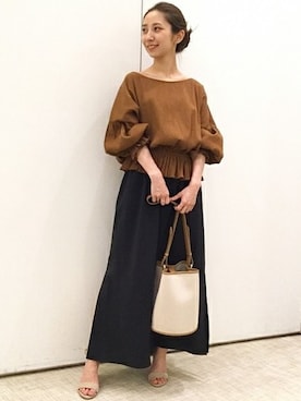 「アイテム（シャツ/ブラウス、イエロー系）」を使った、naokoさん（レディース・158cm）の夏コーディネート