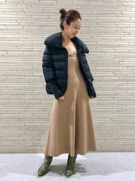 「アイテム（ダウンジャケット/コート、ブルー系）」を使った、naokoさん（レディース・158cm）の秋コーディネート