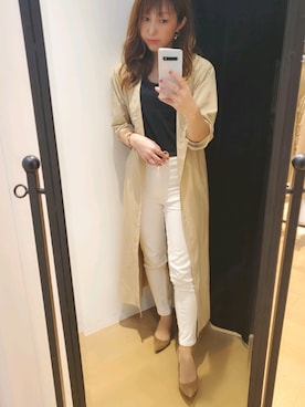「RAW FUDGE（ローファッジ）のアイテム」を使った、真理さん（レディース・158cm）の春コーディネート
