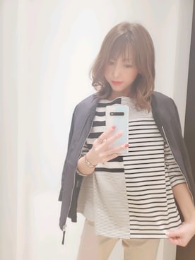 「RAW FUDGE（ローファッジ）のアイテム」を使った、真理さん（レディース・158cm）の春コーディネート