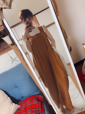 「BEAMS（ビームス）のアイテム（オールインワン・サロペット）」を使った、makyさん（レディース・165cm）の夏コーディネート