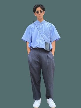 「is-ness（イズネス）のアイテム（パンツ）」を使った、Saunajin™さん（メンズ・175cm）の夏コーディネート