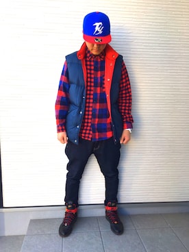 「BEN DAVIS/PROJECT LINE（ベンデイビスプロジェクトライン）のアイテム」を使った、IHSOTASさん（メンズ・170cm）の冬コーディネート