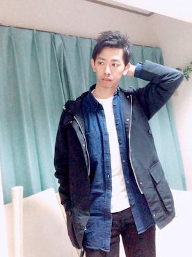 「雨の日」｜「アイテム（ジャケット/アウター）」を使った、yuuさん（メンズ・168cm）の秋コーディネート