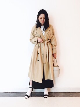 「KBF+」｜「アイテム（トレンチコート）」を使った、kameさん（レディース・158cm）の冬コーディネート