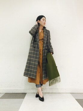 「KBF+」｜「アイテム（チェスターコート）」を使った、kameさん（レディース・158cm）の冬コーディネート