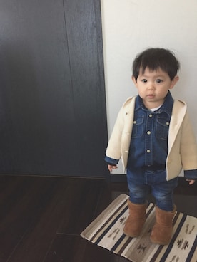 「babygap」｜「アイテム（ブーツ）」を使った、halさん（キッズ・80cm）の冬コーディネート
