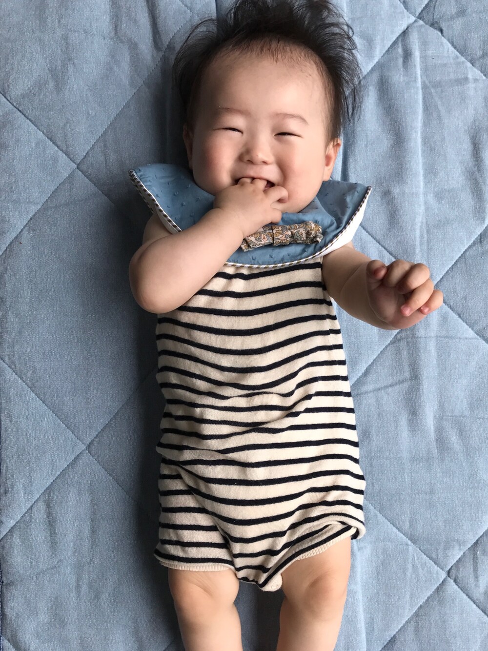 「赤ちゃん、夏」｜「FUBのアイテム（ロンパース、その他）」を使った、Haruさん（キッズ・60cm）の夏コーディネートの1枚目の写真