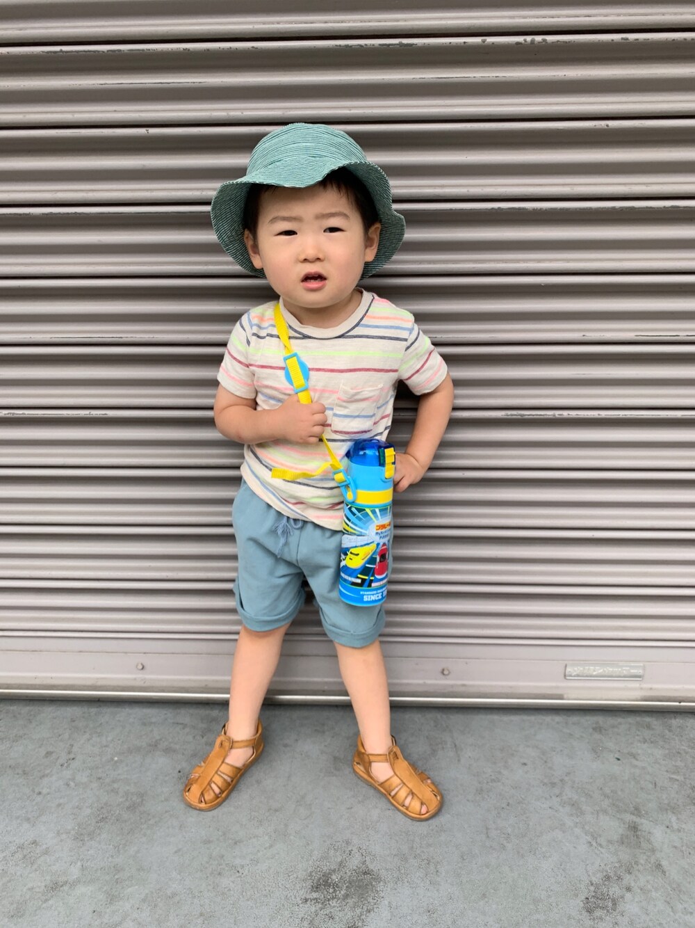 「2歳8ヶ月、男の子」｜「fish and kidsのアイテム（Tシャツ/カットソー、その他）」を使った、Haruさん（キッズ・80cm）の夏コーディネートの1枚目の写真
