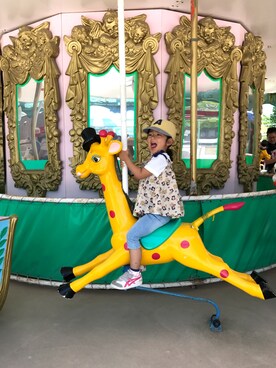 「petit main（プティマイン）のアイテム（その他トップス）」を使った、MAMACO☺︎さん（キッズ・110cm）の冬コーディネート