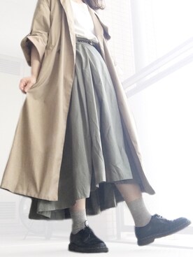 murayama ayano ⚫︎さんの「DOORS タックロングスカート」を使ったコーディネート