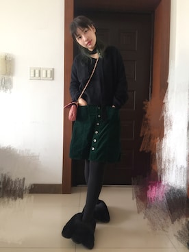 「MONKI（モンキ）のアイテム（シューズ）」を使った、sharpayguさん（レディース・162cm）の冬コーディネート