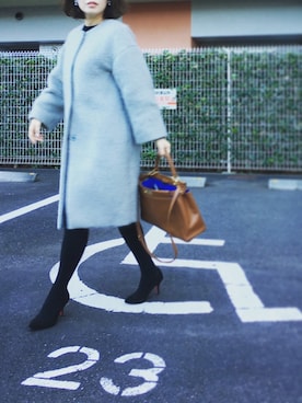 「おめかしコーデ」｜「アイテム（その他アウター）」を使った、KIKIさん（レディース・157cm）の冬コーディネート