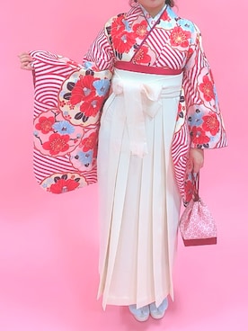 「卒業式コーデ」｜「アイテム（浴衣）」を使った、yunaさん（レディース・153cm）の春コーディネート