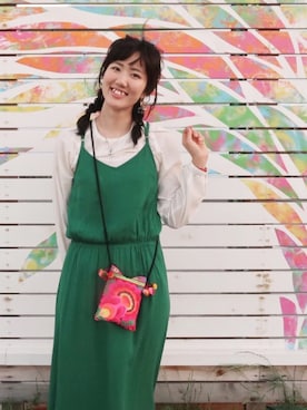 「DRESKIP（ドレスキップ）のアイテム（ワンピース/ドレス）」を使った、まぁちさん（レディース・165cm）の夏コーディネート