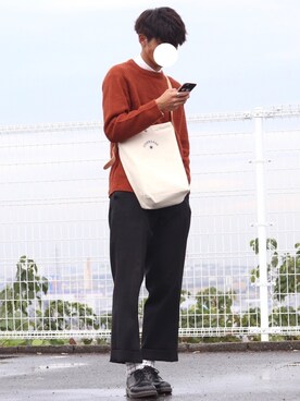 「CONVERSE（コンバース）のアイテム（バッグ）」を使った、Ryotaさん（メンズ・176cm）の秋コーディネート