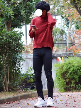 「Right-on（ライトオン）のアイテム（ニット/セーター）」を使った、Ryotaさん（メンズ・176cm）の秋コーディネート