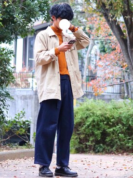 「KOMONO.（コモノ）のアイテム」を使った、Ryotaさん（メンズ・176cm）の秋コーディネート