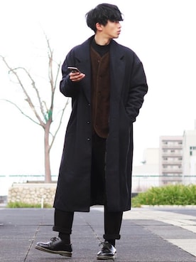 「unrelaxing（アンリラクシング）のアイテム（ジャケット/アウター）」を使った、Ryotaさん（メンズ・176cm）の冬コーディネート