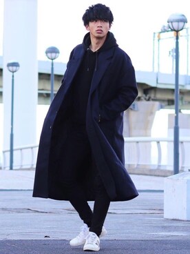 「unrelaxing（アンリラクシング）のアイテム（ジャケット/アウター）」を使った、Ryotaさん（メンズ・176cm）の冬コーディネート