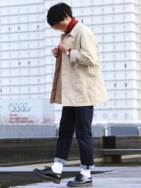 「Right-on（ライトオン）のアイテム（ニット/セーター）」を使った、Ryotaさん（メンズ・176cm）の冬コーディネート