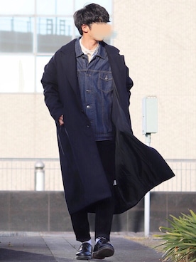 「unrelaxing（アンリラクシング）のアイテム（ジャケット/アウター）」を使った、Ryotaさん（メンズ・176cm）の冬コーディネート