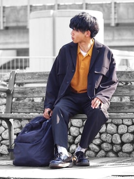 「anello（アネロ）のアイテム」を使った、Ryotaさん（メンズ・176cm）の春コーディネート