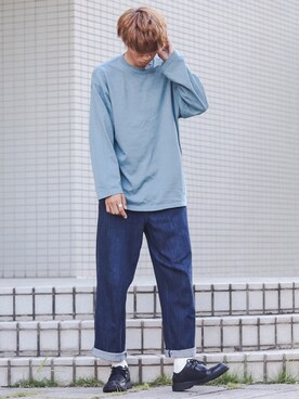 「GU（ジーユー）のアイテム（シューズ）」を使った、Ryotaさん（メンズ・176cm）の秋コーディネート