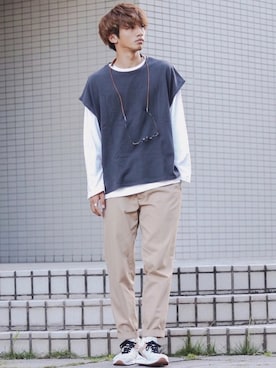 「秋のカフェオレコーデ」｜「アイテム（財布/小物）」を使った、Ryotaさん（メンズ・176cm）の秋コーディネート