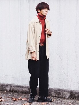 「Right-on（ライトオン）のアイテム（ニット/セーター）」を使った、Ryotaさん（メンズ・176cm）の秋コーディネート