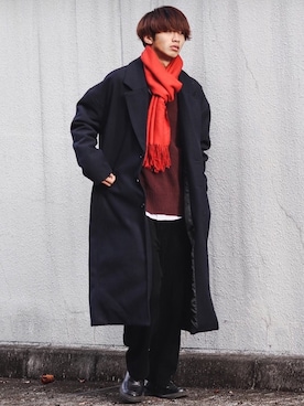 「unrelaxing（アンリラクシング）のアイテム（ジャケット/アウター）」を使った、Ryotaさん（メンズ・176cm）の冬コーディネート