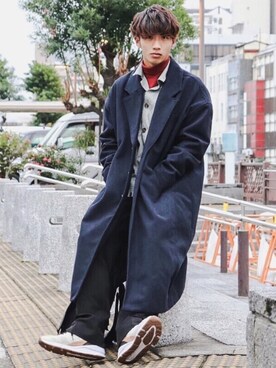 「unrelaxing（アンリラクシング）のアイテム（ジャケット/アウター）」を使った、Ryotaさん（メンズ・176cm）の冬コーディネート