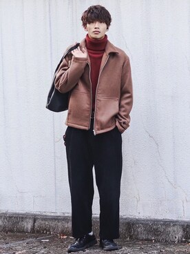 「RAGEBLUE（レイジブルー）のアイテム（トートバッグ）」を使った、Ryotaさん（メンズ・176cm）の冬コーディネート