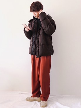 「MONKEY TIME（モンキータイム）のアイテム（パンツ）」を使った、Ryotaさん（メンズ・176cm）の冬コーディネート
