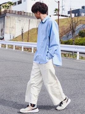 「RYO TAKASHIMA（リョウタカシマ）のアイテム（パンツ）」を使った、Ryotaさん（メンズ・176cm）の春コーディネート