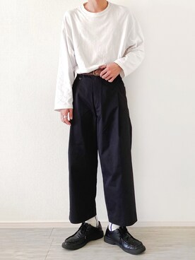 「shiki tokyo（シキトウキョウ）のアイテム（パンツ）」を使った、Ryotaさん（メンズ・176cm）の春コーディネート