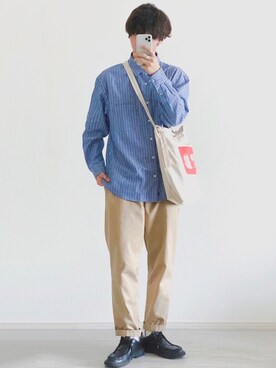 「RAGEBLUE（レイジブルー）のアイテム（トートバッグ）」を使った、Ryotaさん（メンズ・176cm）の春コーディネート
