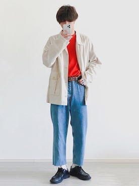 「N.HOOLYWOOD（N.ハリウッド）のアイテム（トップス）」を使った、Ryotaさん（メンズ・176cm）の春コーディネート
