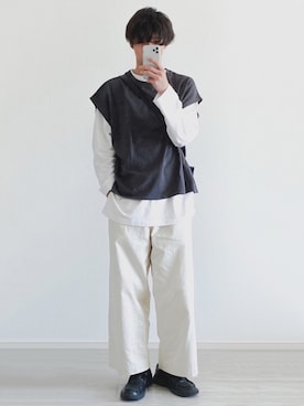 「RYO TAKASHIMA（リョウタカシマ）のアイテム（パンツ）」を使った、Ryotaさん（メンズ・176cm）の春コーディネート