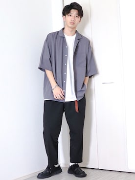 「とろみシャツ」｜「アイテム（その他）」を使った、Ryotaさん（メンズ・176cm）の春コーディネート