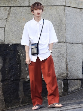 「MONKEY TIME（モンキータイム）のアイテム（パンツ）」を使った、Ryotaさん（メンズ・176cm）の夏コーディネート