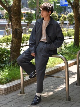 「epnok（エプノック）のアイテム（ジャケット/アウター）」を使った、Ryotaさん（メンズ・176cm）の秋コーディネート